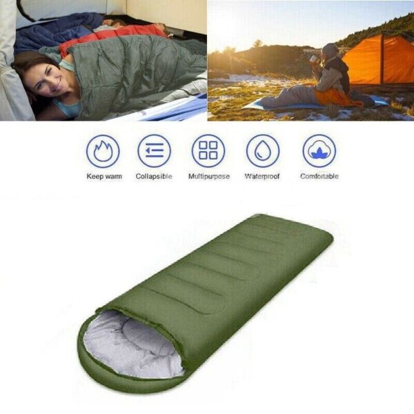 4 Season Sleeping Bag Waterproof Outdoor Camping Hiking Envelope Single Zip Bag - Image 2